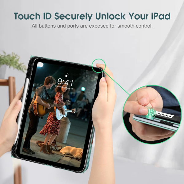 Fintie Apple iPad A16 Kalem Blmeli Klf (11 in)-Emerald Marble 