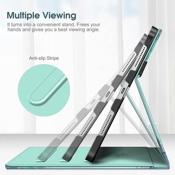 Fintie Apple iPad A16 Kalem Blmeli Klf (11 in)-Emerald Marble 