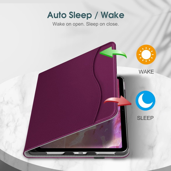 Fintie Apple iPad A16 Kalem Blmeli Klf (11 in)-Purple