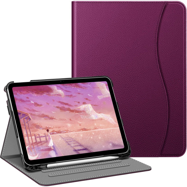 Fintie Apple iPad A16 Kalem Blmeli Klf (11 in)-Purple