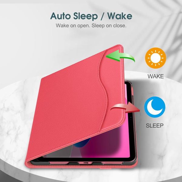 Fintie Apple iPad A16 Kalem Blmeli Klf (11 in)-Pink