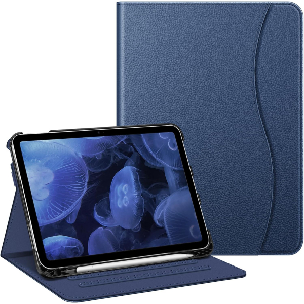 Fintie Apple iPad A16 Kalem Blmeli Klf (11 in)-Navy