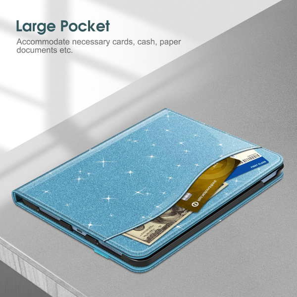 Fintie Apple iPad A16 Kalem Blmeli Klf (11 in)-Glittering Blue