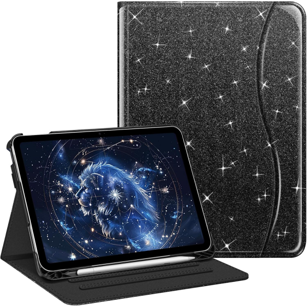 Fintie Apple iPad A16 Kalem Blmeli Klf (11 in)-Glittering Black 