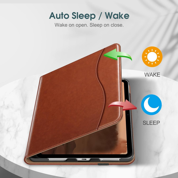 Fintie Apple iPad A16 Kalem Blmeli Klf (11 in)-Brown