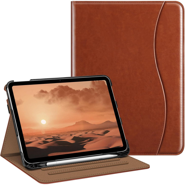 Fintie Apple iPad A16 Kalem Blmeli Klf (11 in)-Brown