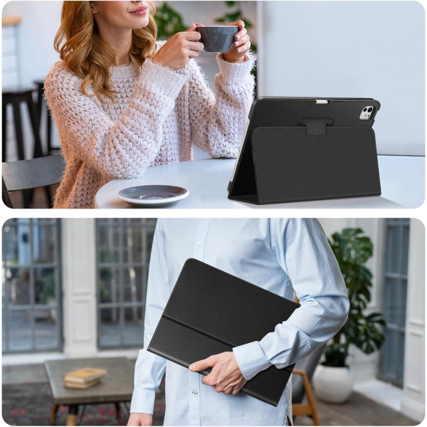 Fintie Apple iPad Pro M4 Folio Deri Klf (13 in)-Black 