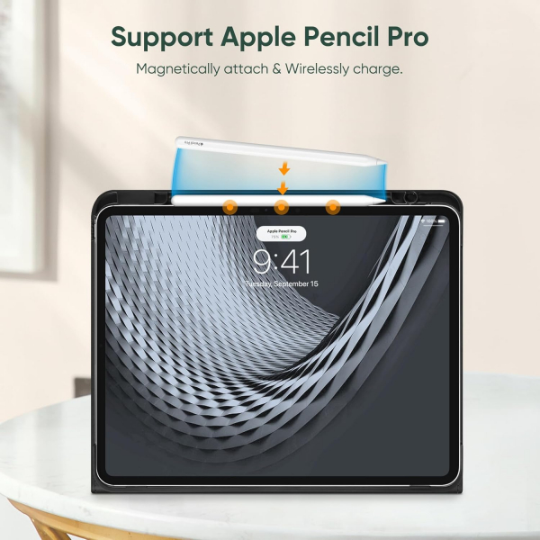 Fintie Apple iPad Pro M4 Folio Deri Klf (13 in)-Black 