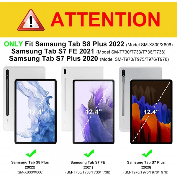 Fintie Samsung Galaxy Tab S8 Plus Standl Klf (12.4 in)-Purple