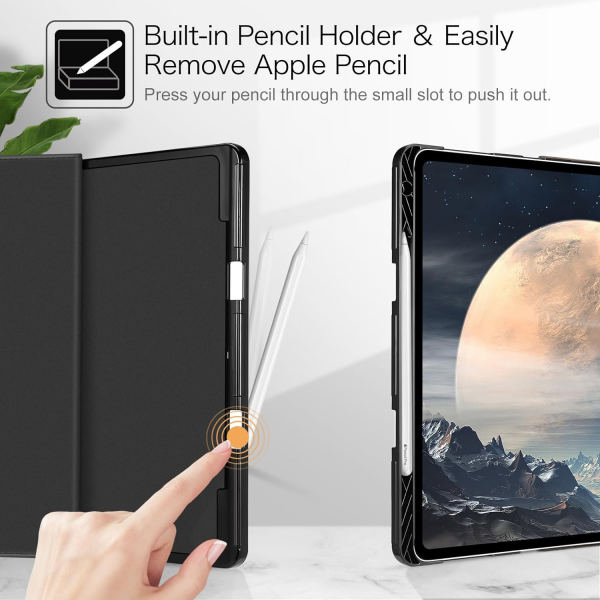 Fintie Folio Kalem Blmeli iPad Pro Klf (13 in)-Black
