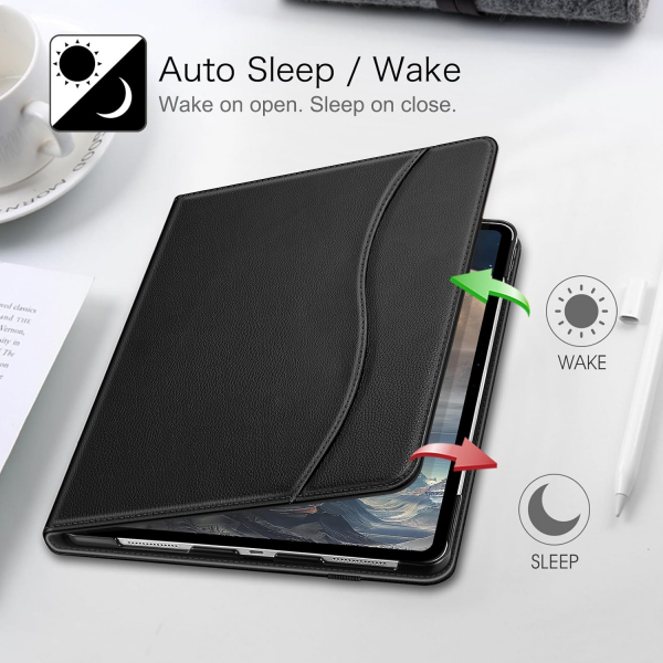 Fintie Folio Kalem Blmeli iPad Pro Klf (13 in)-Black