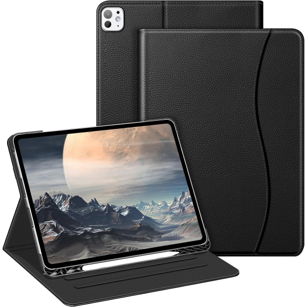 Fintie Folio Kalem Blmeli iPad Pro Klf (13 in)-Black