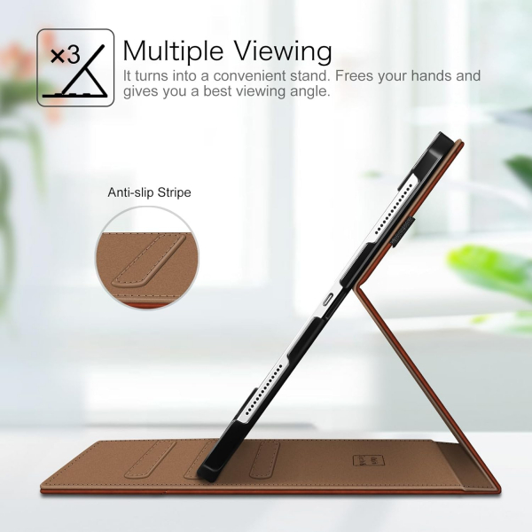 Fintie Folio Kalem Blmeli iPad Pro Klf (13 in)-Brown
