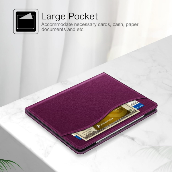 Fintie Folio Kalem Blmeli iPad Pro Klf (13 in)-Purple