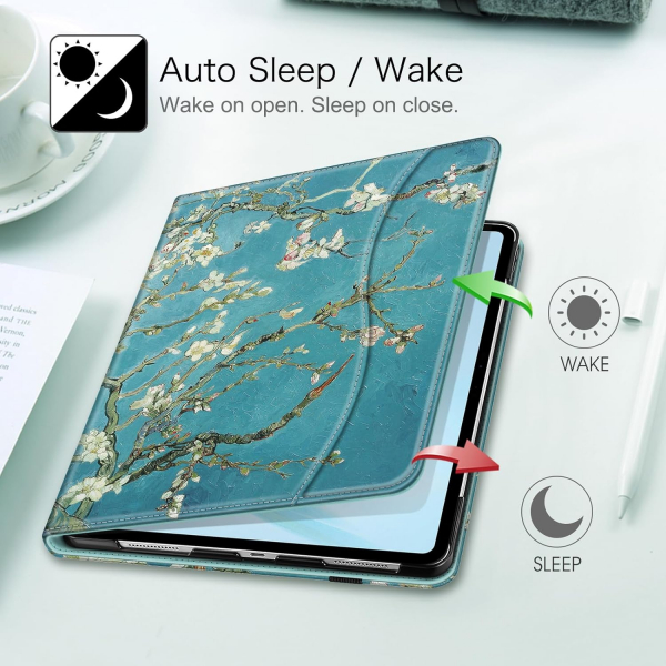 Fintie Folio Kalem Blmeli iPad Pro Klf (13 in)-Blossom