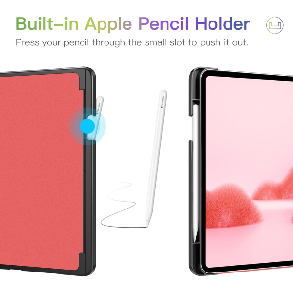Fintie Folio Kalem Blmeli iPad Pro Klf (11 in)-Marble Pink