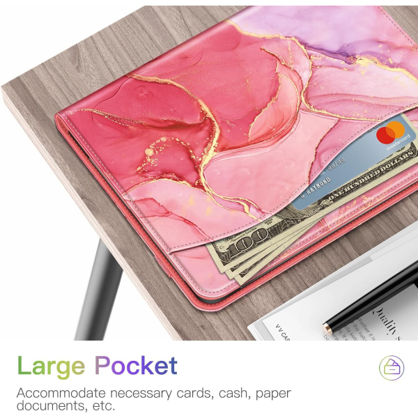 Fintie Folio Kalem Blmeli iPad Pro Klf (11 in)-Marble Pink