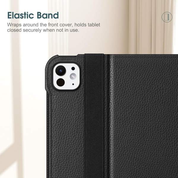 Fintie Apple iPad Pro M4 Kalem Blmeli Klf (11 in)-Black