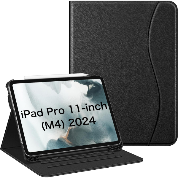 Fintie Apple iPad Pro M4 Kalem Blmeli Klf (11 in)-Black