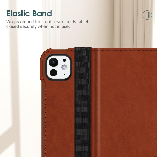 Fintie Apple iPad Pro M4 Kalem Blmeli Klf (11 in)-Brown 