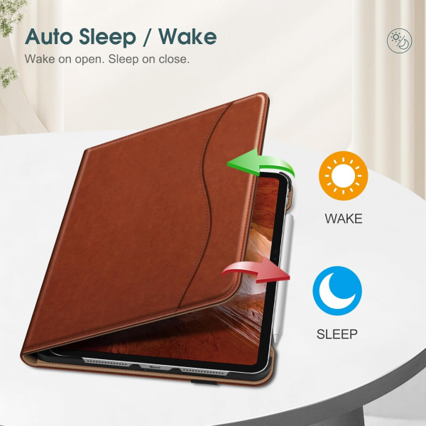 Fintie Apple iPad Pro M4 Kalem Blmeli Klf (11 in)-Brown 