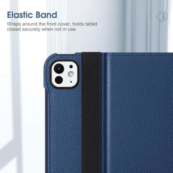 Fintie Apple iPad Pro M4 Kalem Blmeli Klf (11 in)-Navy