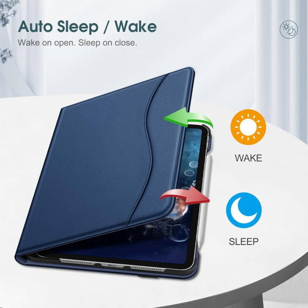 Fintie Apple iPad Pro M4 Kalem Blmeli Klf (11 in)-Navy