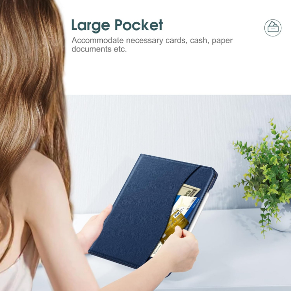 Fintie Apple iPad Pro M4 Kalem Blmeli Klf (11 in)-Navy