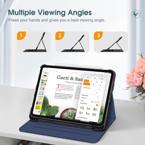 Fintie Apple iPad Pro M4 Kalem Blmeli Klf (11 in)-Blooming Hibiscus 