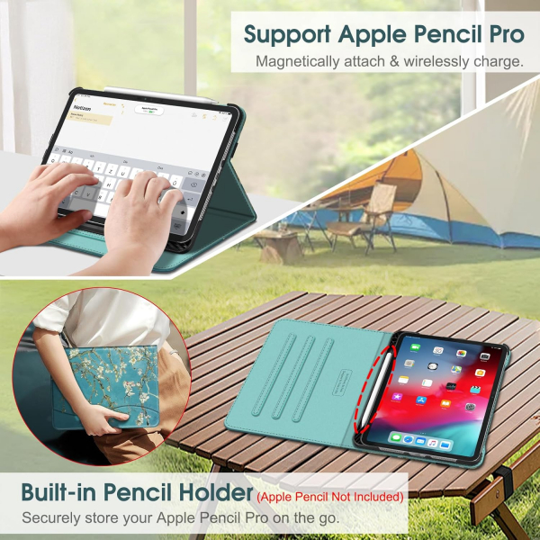 Fintie Apple iPad Pro M4 Kalem Blmeli Klf (11 in)-Blossom