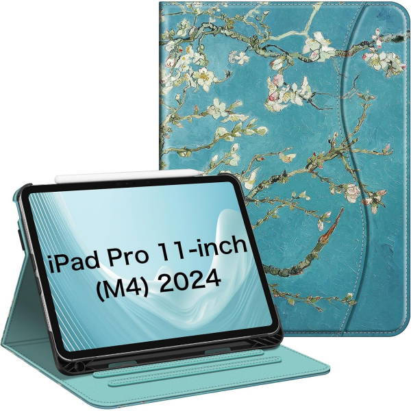 Fintie Apple iPad Pro M4 Kalem Blmeli Klf (11 in)-Blossom