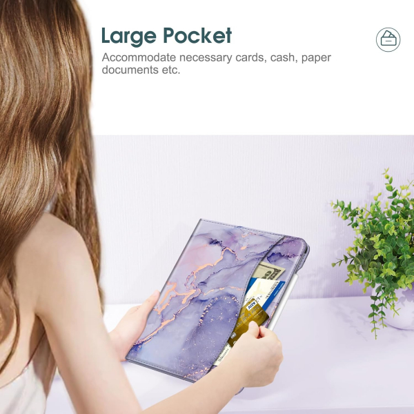 Fintie Apple iPad Pro M4 Kalem Blmeli Klf (11 in)-Lilac Marble