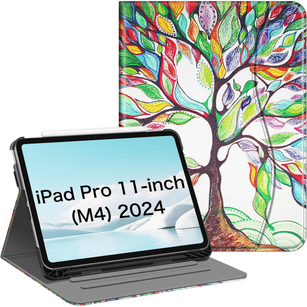 Fintie Apple iPad Pro M4 Kalem Blmeli Klf (11 in)-Love Tree