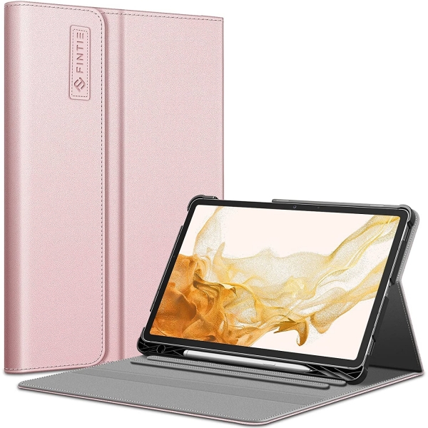 Fintie Galaxy Tab S7 FE Business Standl Klf (12.4 in)-Rose Gold