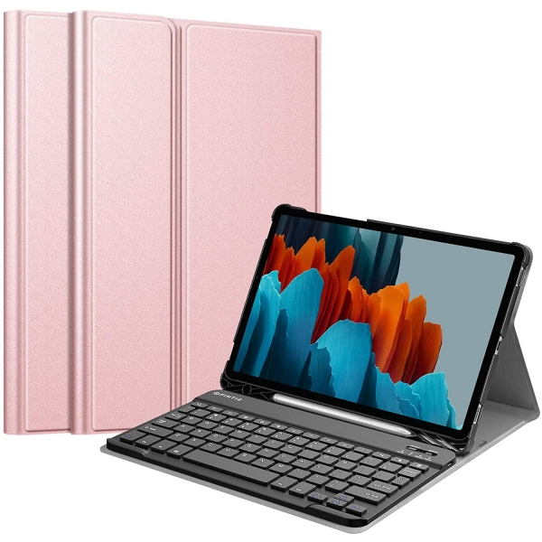 Fintie Samsung Galaxy Tab S7 Klavyeli Klf (11 in)-Rose Gold