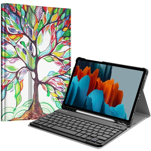 Fintie Samsung Galaxy Tab S7 Klavyeli Klf (11 in)-Z- Love Tree