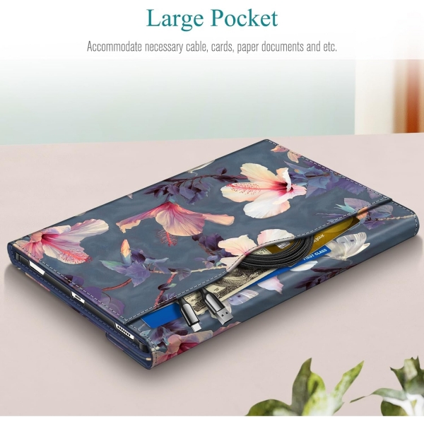Fintie Galaxy Tab S9/S9 FE Standl Klf-Blooming Hibiscus