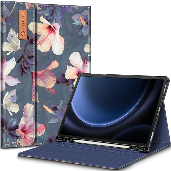 Fintie Galaxy Tab S9/S9 FE Standl Klf-Blooming Hibiscus