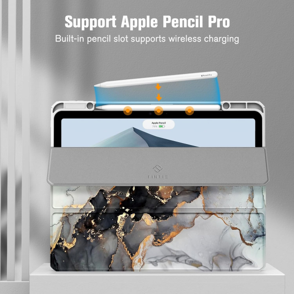 Fintie Hybrid iPad Air Klf (13 in)-Cloudy Marble 