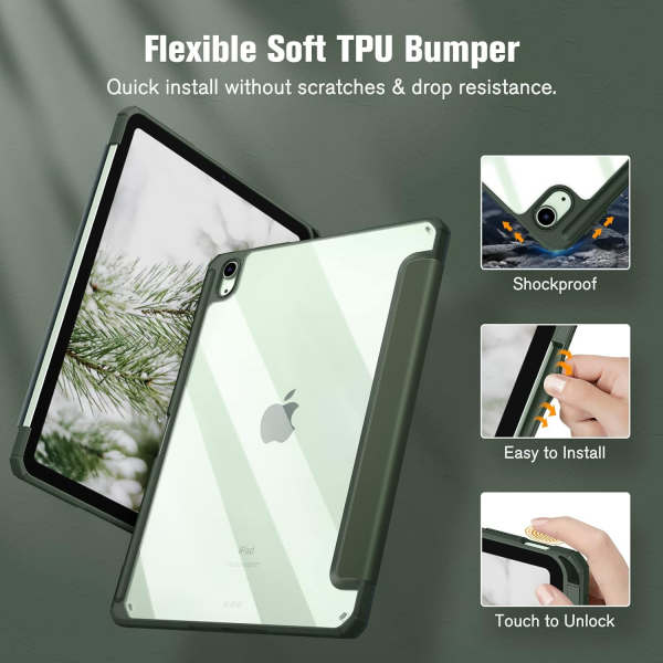 Fintie Hybrid iPad Air 6.Nesil Klf (11 in)-Alpine Green