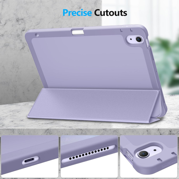 Fintie Kalem Blmeli iPad Air 6.Nesil Klf (11 in)-Lilac Purple 