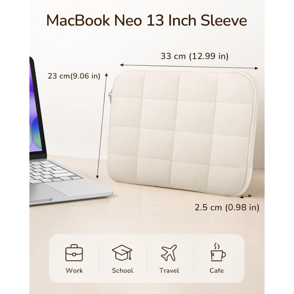 Fintie Kapitone MacBook Neo Laptop �antas� (13 in�)-Beige