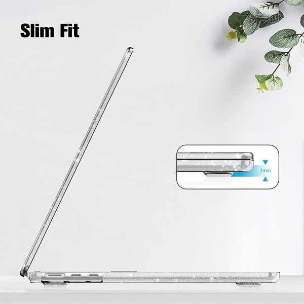 Fintie MacBook Air Koruyucu Sert Kapak Klf (13.6 in)-Glittering Clear