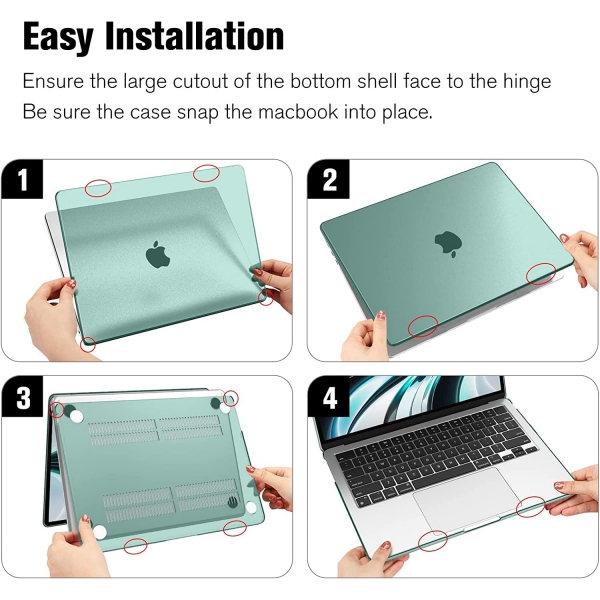 Fintie MacBook Air Koruyucu Sert Kapak Klf (13.6 in)-Crystal Blue