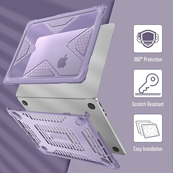 Fintie MacBook Air M2 Sert Kapakl Klf (13.6 in)(2022)-Lilac