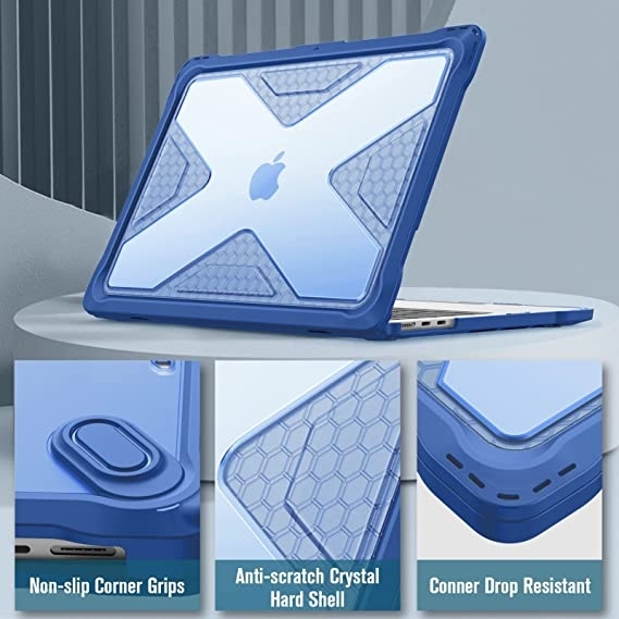 Fintie MacBook Air M2 Sert Kapakl Klf (13.6 in)(2022)-Blue