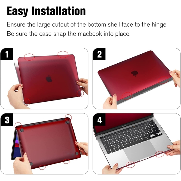 Fintie MacBook Pro effaf Kapakl Klf (13 in)(2022)-Frost Burgundy