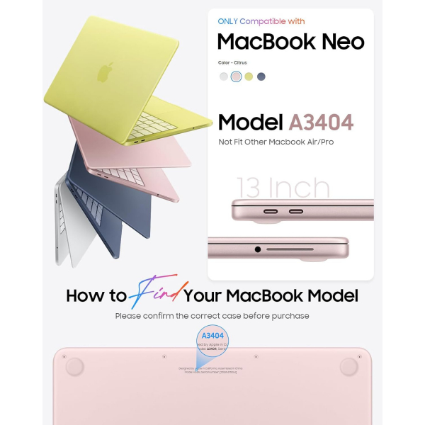 Fintie MacBook Neo Laptop K�l�f�-Blush