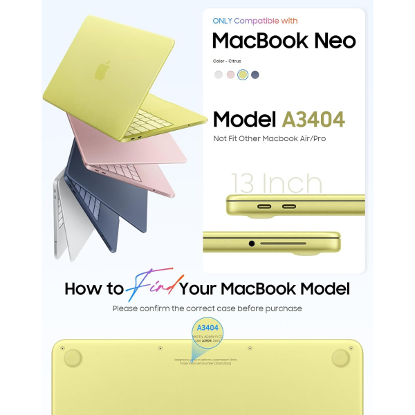 Fintie MacBook Neo Laptop K�l�f�-Citrus