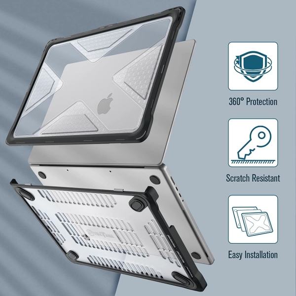 Fintie MacBook Pro M4 16 in Dayankl Klf -Crystal Clear